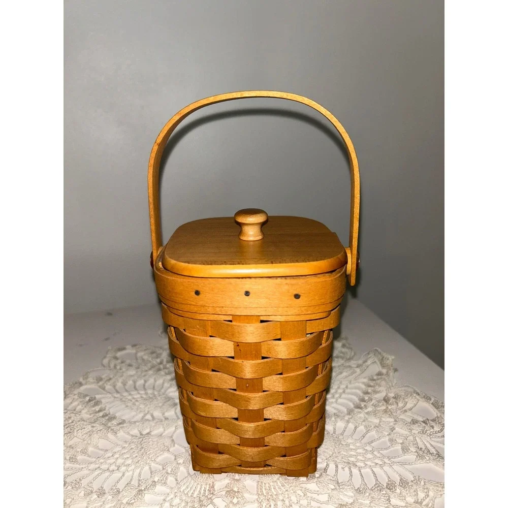 Longaberger 1998 Horizon of Hope Basket with Lid and Protector Amer. Cancer Soc.
